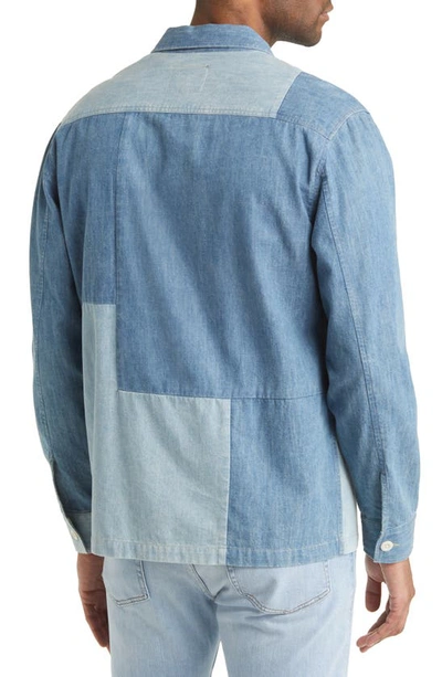 Shop Rails Kerouac Patchwork Cotton Denim Button-up Shirt Jacket In Indigo Mix Patchwork