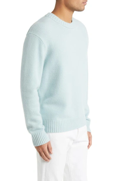 Shop Frame Cashmere Crewneck Sweater In Mint Blue