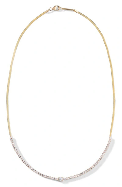 Shop Lana Herringbone Diamond Tennis Necklace In Yellow