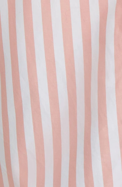 Shop Rag & Bone Maxine Stripe Cotton Button-up Shirt In Coral Stripe
