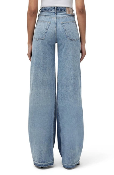 Shop Rag & Bone Sofie Two-tone High Waist Wide Leg Jeans In Double Ind