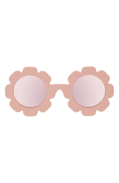 Babiators Peachy Keen 43mm Mirrored Polarized Flower Shaped Sunglasses In Peachy Keen