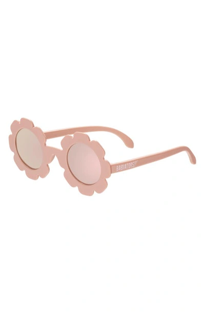Babiators Peachy Keen 43mm Mirrored Polarized Flower Shaped Sunglasses In Peachy Keen