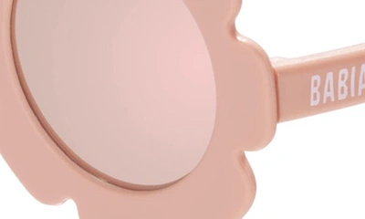 Babiators Peachy Keen 43mm Mirrored Polarized Flower Shaped Sunglasses In Peachy Keen