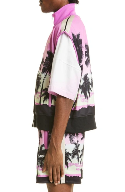 Shop Palm Angels Pink Sunset Track Vest In Purple Black