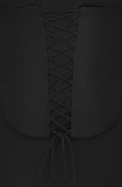 House Of Cb Corset Satin Slipdress In Black