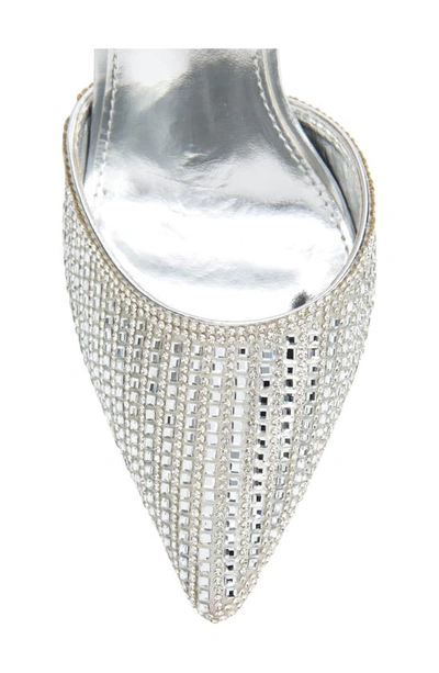 Shop Azalea Wang Riss Crystal Pointed Toe Pump In Silver