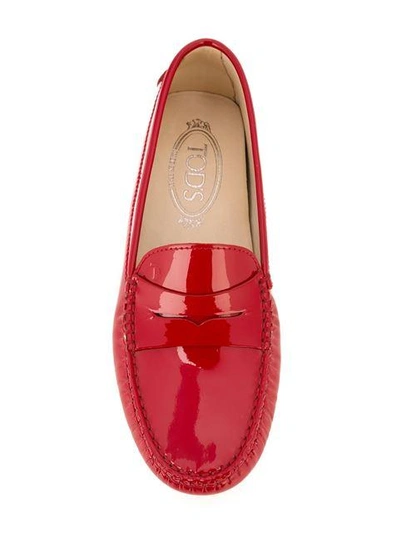 Shop Tod's 'gommini' Mocassins In Red