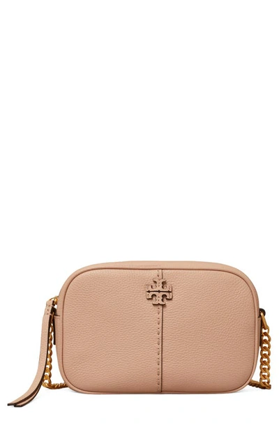 Shop Tory Burch Mcgraw Leather Camera Bag In Goan Sand