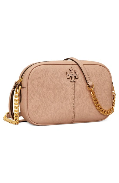 Shop Tory Burch Mcgraw Leather Camera Bag In Goan Sand