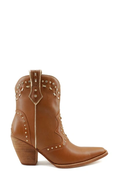 Shop Zigi Angola Studded Western Boot In Tan Leather