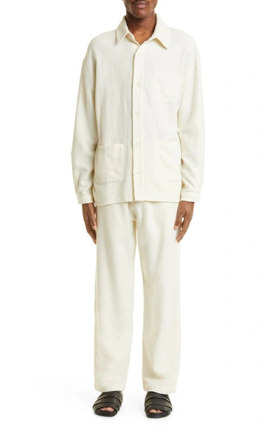 Shop Smr Days Wool Overshirt In Ivory
