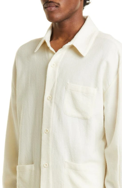 Shop Smr Days Wool Overshirt In Ivory