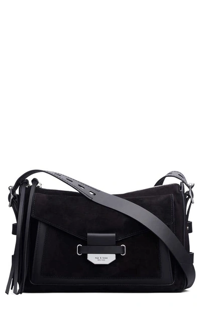 Shop Rag & Bone Field Messenger 2.0 Suede Bag In Blksd