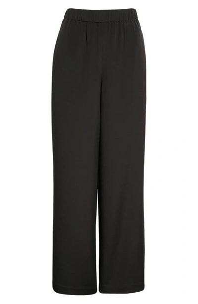 Shop Lafayette 148 Perry Stretch Silk Crêpe De Chine Pants In Black