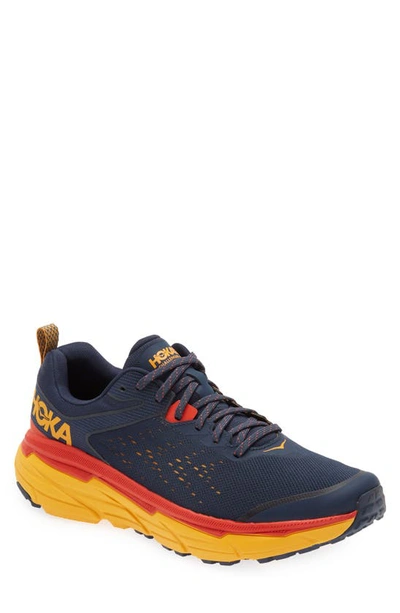 Shop Hoka Challenger Atr 6 Trail Running Shoe In Outer Space / Radiant Yellow