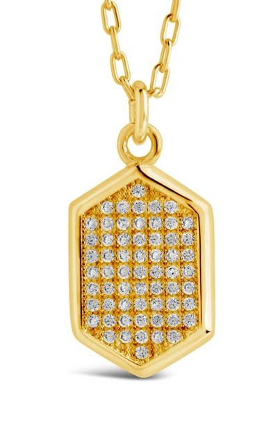 Shop Sterling Forever Verity Cz Pavé Pendant Necklace In Gold