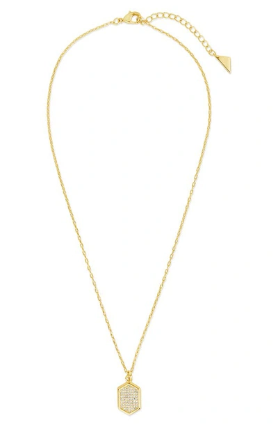 Shop Sterling Forever Verity Cz Pavé Pendant Necklace In Gold