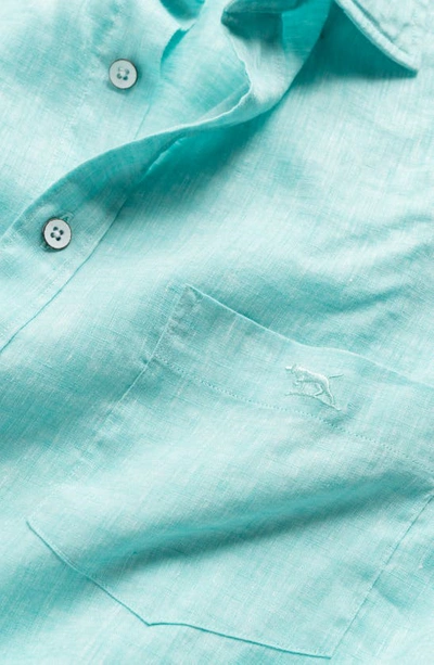 Shop Rodd & Gunn Motion Linen Button-up Shirt In Seafoam