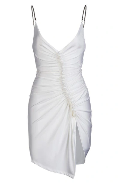 Shop Et Ochs Plunge Neck Metal Strap Asymmetric Dress In Optic White