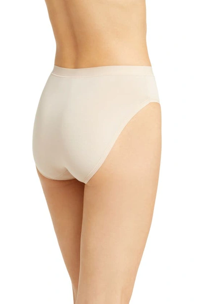 Shop Wacoal Understated Cotton Blend High Leg Briefs In Sand