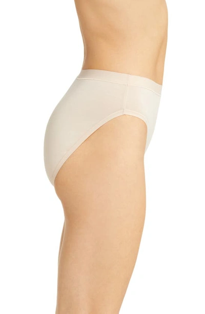 Shop Wacoal Understated Cotton Blend High Leg Briefs In Sand