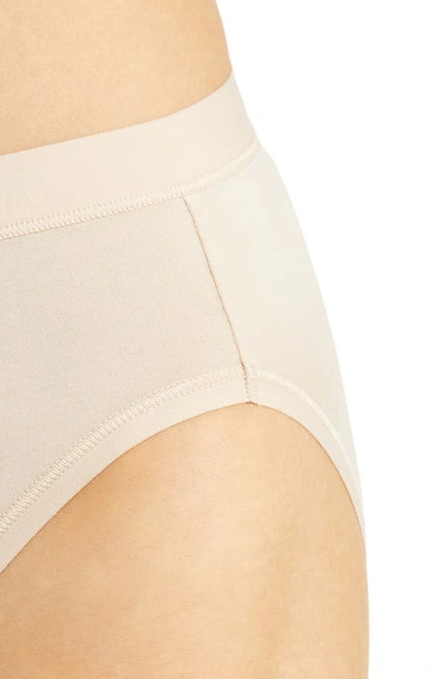 Shop Wacoal Understated Cotton Blend High Leg Briefs In Sand