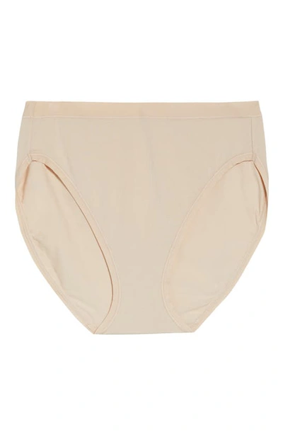 Shop Wacoal Understated Cotton Blend High Leg Briefs In Sand