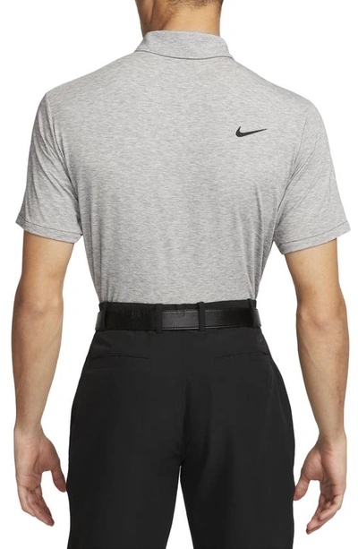 Shop Nike Dri-fit Heathered Golf Polo In Black/ Grey