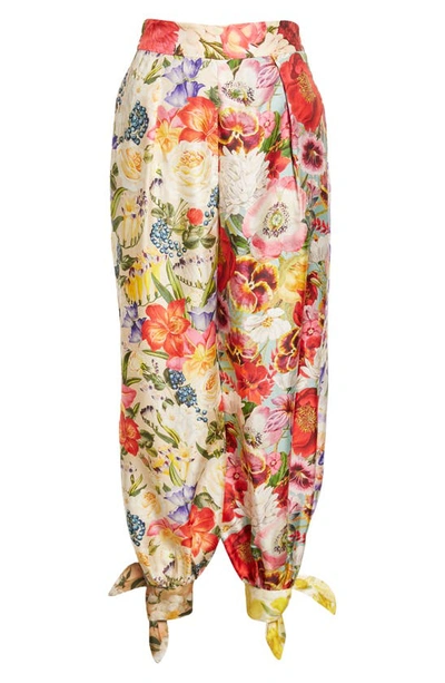 Shop Zimmermann Wonderland Floral Silk Pants In Spliced Multi Floral