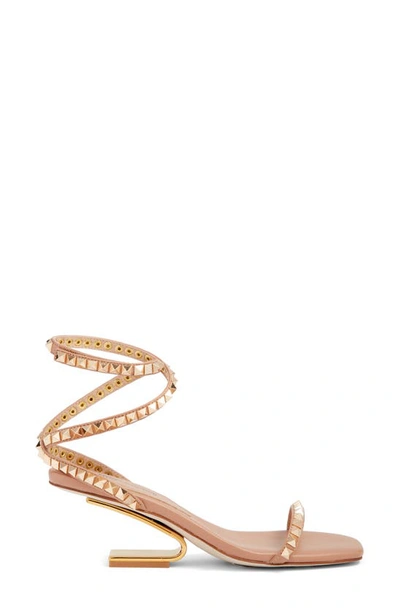 Shop Jeffrey Campbell Luxor Ankle Strap Sandal In Beige Gold