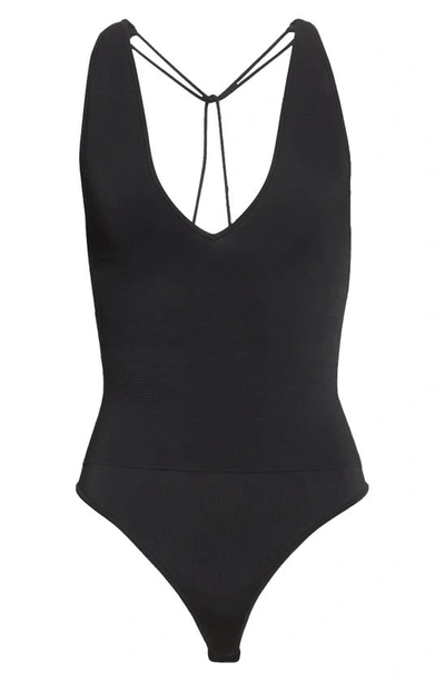 Shop A.l.c Vera Deep V-neck Thong Bodysuit In Black