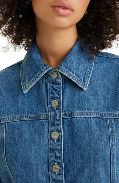 Shop Levi's Shay Long Sleeve Denim Shirtdress In Old 517 Blue X