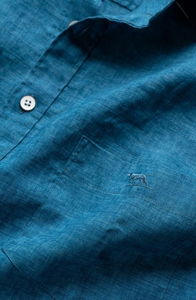 Shop Rodd & Gunn Motion Linen Button-up Shirt In Seaport Blue
