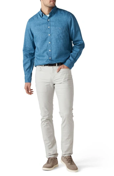Shop Rodd & Gunn Motion Linen Button-up Shirt In Seaport Blue