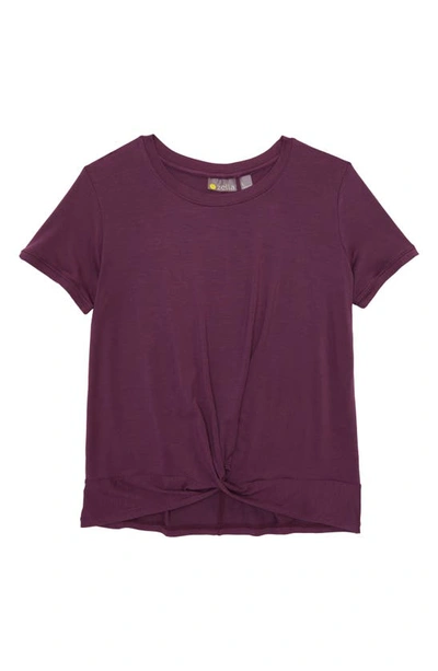 Shop Zella Girl Kids' Peaceful Twist T-shirt In Purple Italian