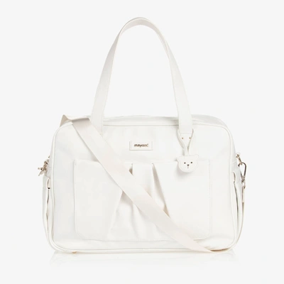 Shop Mayoral White Faux Leather Changing Bag (40cm)