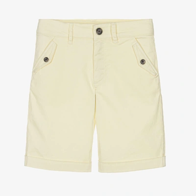 Shop Tartine Et Chocolat Boys Yellow Cotton Chino Shorts