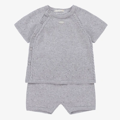 Shop Dr Kid Baby Boys Grey Knitted Shorts Set