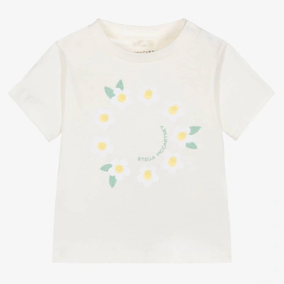 Shop Stella Mccartney Kids Baby Girls Ivory Daisy Chain T-shirt