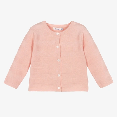 Shop Absorba Girls Pink Knitted Stripes Cardigan