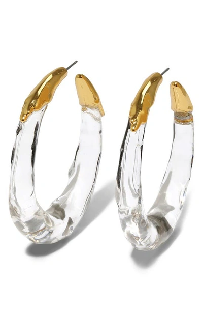 Shop Alexis Bittar Lucite® Molten Hoop Earrings In Gold