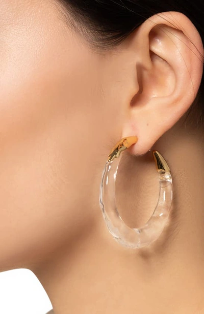 Shop Alexis Bittar Lucite® Molten Hoop Earrings In Gold