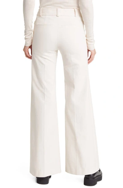 Shop Frame Le Palazzo Wide Leg Trousers In Bone