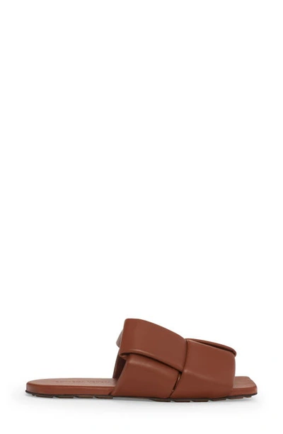 Shop Bottega Veneta Intrecciato Slide Sandal In Caramel