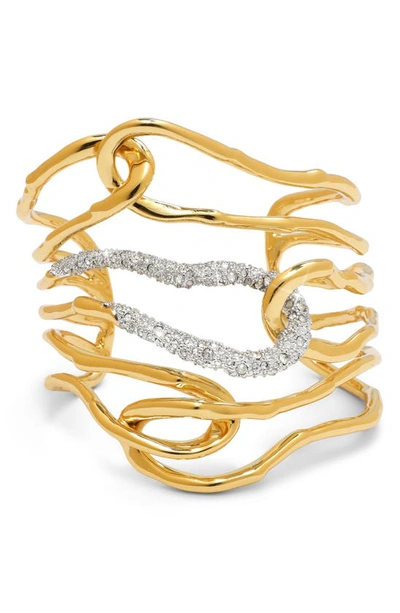 Shop Alexis Bittar Solanales Crystal Cuff Bracelet In Gold