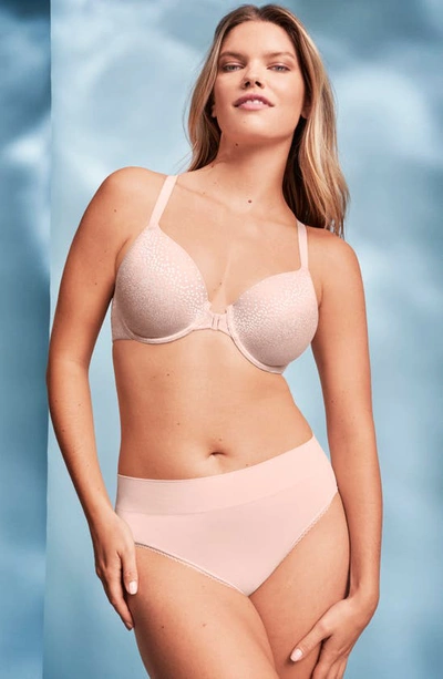 Wacoal Back Appeal Polka-dot Contour Bra In Rose Dust
