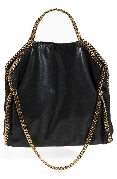 Shop Stella Mccartney Falabella Faux Leather Foldover Tote In Black