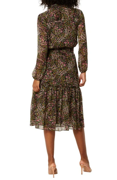 Shop Misa Laysi Floral Long Sleeve Midi Shirtdress In Spring Bouquet