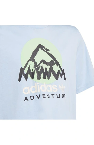 Shop Adidas Originals Kids' Adventure Graphic Tee In Blue Dawn